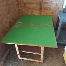 Dual purpose, slide and fold Vintage poker table or drinks trolley on castors