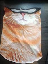 Funny Cat Face Neck Warmer / Face Cover – Orange Tabby Design