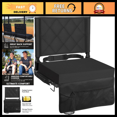 Padded stadium seats with - seats, back