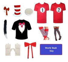 Children's Cat T-shirt Hat Bow Tie Set Fancy Dress Book Costume In The Party Boy