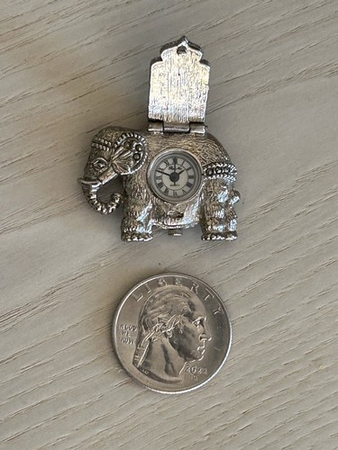 Vintage silver elephant clock - vintage,