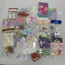 Mixed Lot Floral Scrapbooking Card Making Embellishments Mostly New