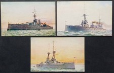 3 Early  HMS  AUDACIOUS AUSTRALIA    Our Navy Battleships  Tuck's Postcards