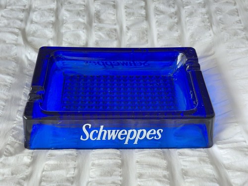 Vintage ashtray blue glass - vintage,