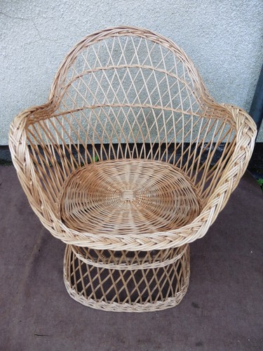 Vintage cane wicker - wicker, arm