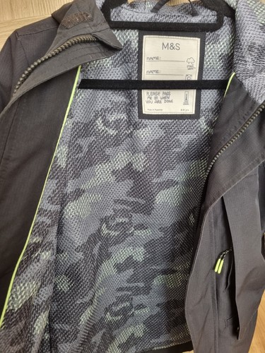 Boys black raincoat 8 - m&s,