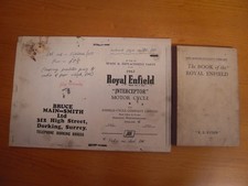 THE BOOK OF THE ROYAL ENFIELD MOTORCYCLE WITH SPARE & RERPLACEMENT PARTS LIST.  