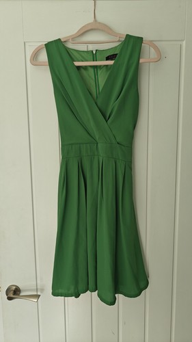 Green chiffon cocktail dress - green,