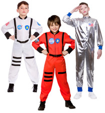 Astronaut Costume Kids Space Suit Occupations Boys Girls Fancy Dress Spaceman