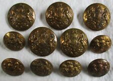 Set of 11x British Army:"GENERAL SERVICE BRASS BUTTONS" (WW1-WW2, Cheney Made)