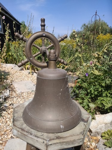 Ships bell with brass wheel - with,