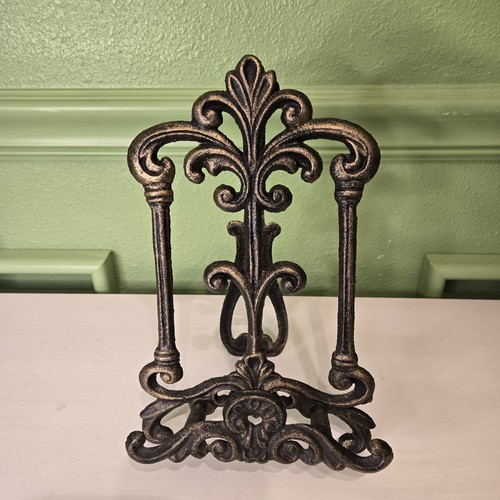 Vintage ornate cast iron - iron, easel