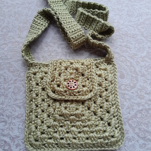 Hand crocheted green chunky - crocheted,
