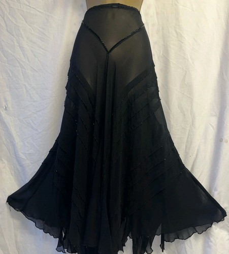 Black chiffon sheer - black,