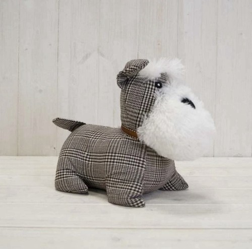 Schnauzer dog doorstop - dog, grey