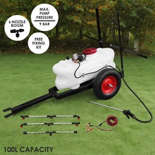 Quad ATV Sprayer Trailer Electric 100L 12V Tank Boom Hand Lance Agricultural