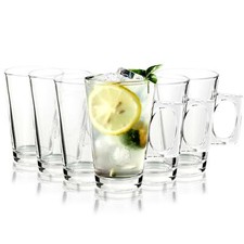 Vinsani 200ml (7oz) 6 Latte Glasses Cup Tea Coffee Cappuccino Hot Drink Tassimo