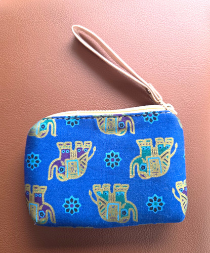 Blue beige elephant print - &,