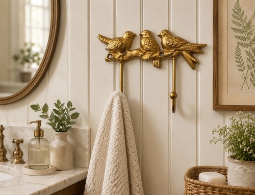 Gold cast metal - metal, birds