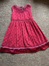 Baby Girls Party Dress 2-3 Years Monsoon Red Needlecord Lined