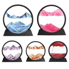 Sandscape Moving Sand Art Picture Round/Square Moving Hourglass 3D Display Decor
