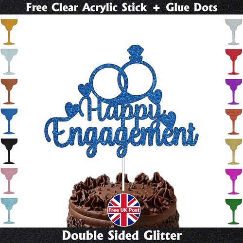 Happy engagement cake topper - cake,