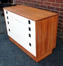 1960s vintage Heals Robert Heritage yew white lacquer campaign chest of drawers