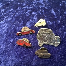 Really Rare Car Pin Badge 1980's x5  Collectable! Porsche mini beetle