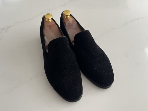 Men faux black velvet - faux,