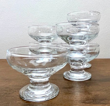 Set of 8 Vintage Glass Dessert Bowls – Clear Sundae Bowls Ice Cream Dishes
