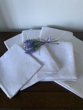 Antique Irish Linen Damask Napkins X 8 Fabulous Unused