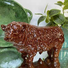 Vintage Ceramic Highland Cow Bull figurine interior design 80s