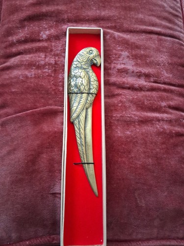 Vintage brass parrot letter - brass,