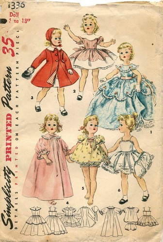 1950 vtg simplicity - simplicity, doll's