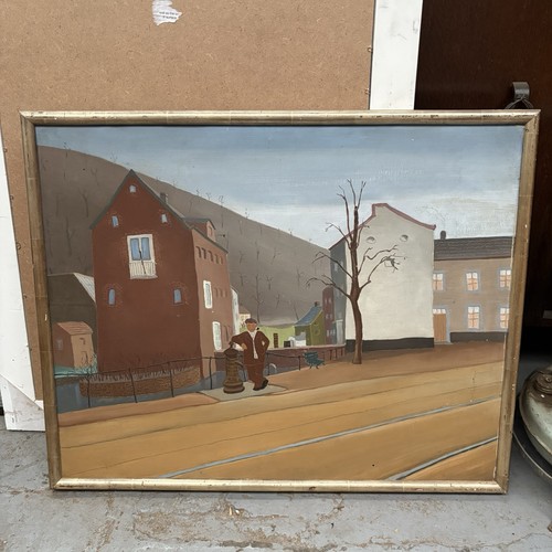 Antique oil canvas painting - canvas,