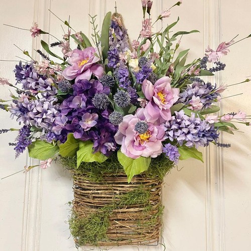 Door hanger basket wreath - door,