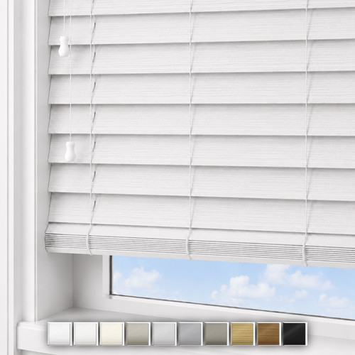 Faux wood venetian blinds - wood,