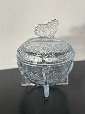 Vintage Art Nouveau blue glass