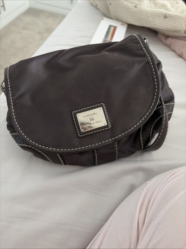 Lancel brown nylon crossbody - brown,