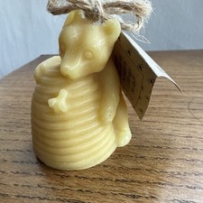 Honey Bear On Skep Candle Bee