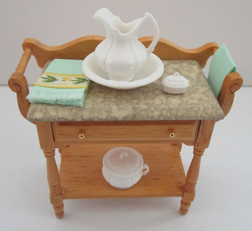 Dollhouse miniature wash stand - wash,