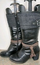 Ladies Mid Calf Boots Lotus Jamilla Faux Leather Ankle Tassel Zipped UK 3 EU 36 