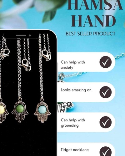 Hamsa hand necklace - ,, anxiety