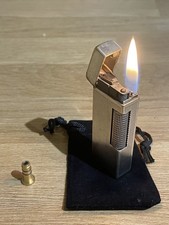 Vintage Dunhill Rollagas Lighter Silver Plated Serviced With Pouch And Adapter