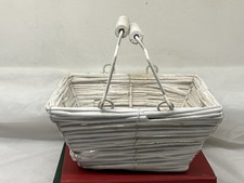 Vintage White Wicker Basket