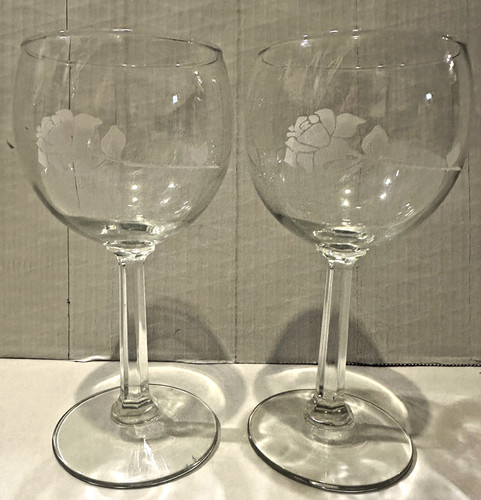 Vintage etched floral wine - floral,