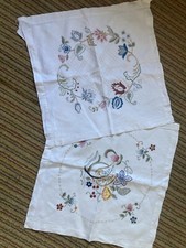 2  Vintage Hand Embroidered