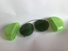WW2 RARE AIRCREW CLIP ON ANTIGLARE SUNGLASSES WITH ORIGINAL CASE BY W.J.LTD,GOOD