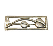 Rennie Mackintosh Style Sterling Silver Floral Brooch Vintage c1970