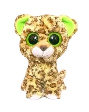 TY Beanie Boo Boos Animal Plush Soft Toy SPECKLES THE LEOPARD SOLID EYES 6" RARE